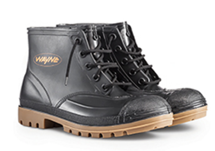 WAYNE 1860 GUMBOOT MINER BLK/TOFF SABS STC