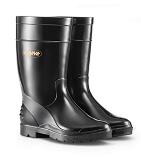 WAYNE 1661 GUMBOOT LADIES CALF BLACK/BLACK